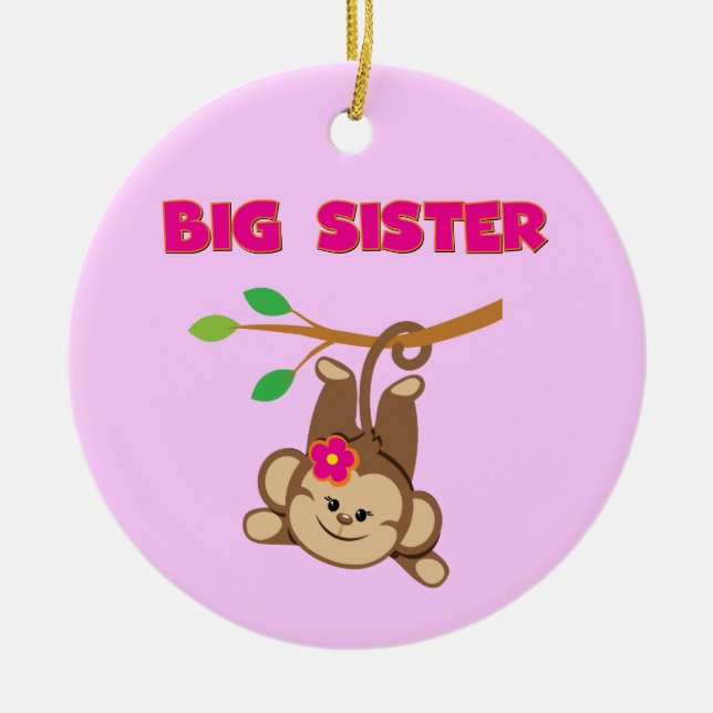 Monkey Big Sister Ceramic Ornament (Front)