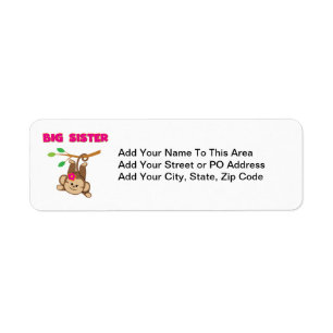 Monkey Big Sister Return Address Label