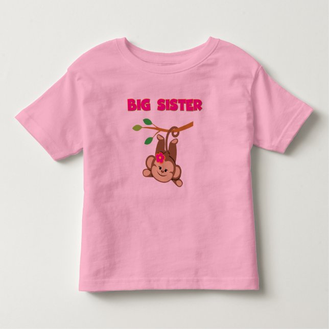 Monkey Big Sister Toddler T-Shirt (Front)