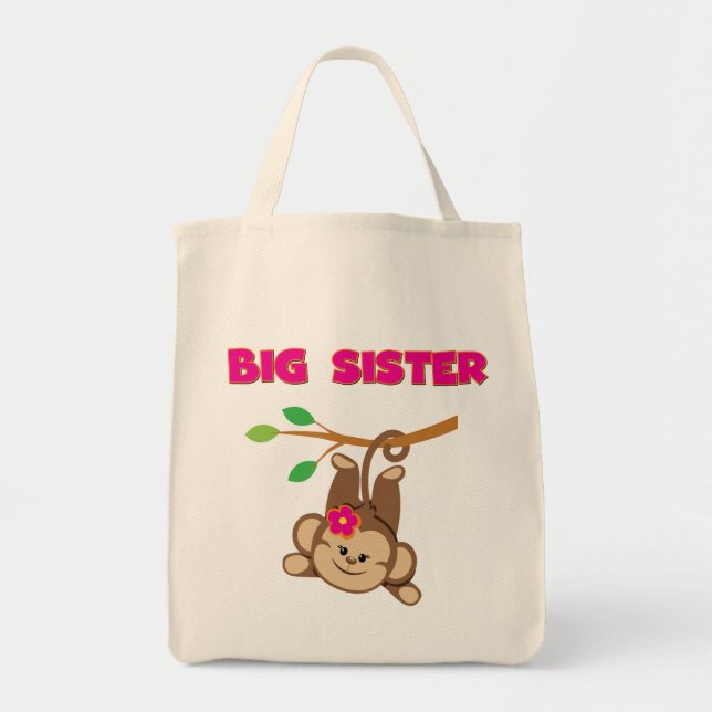 Monkey Big Sister Tote Bag (Front)