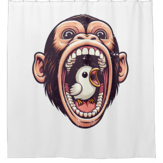 monkey bird shower curtain
