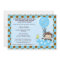 Monkey Birdie Umbrella Baby Shower Invitation