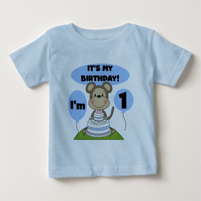 Monkey Birthday Boy 1st Baby T-Shirt (Front)