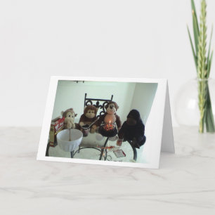 Monkey Birthday Cake Card