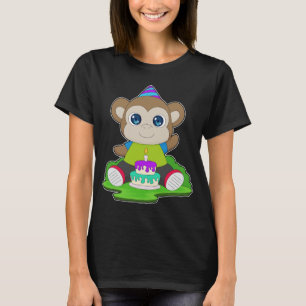 Monkey Birthday Cake T-Shirt