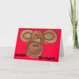 Monkey Birthday Card