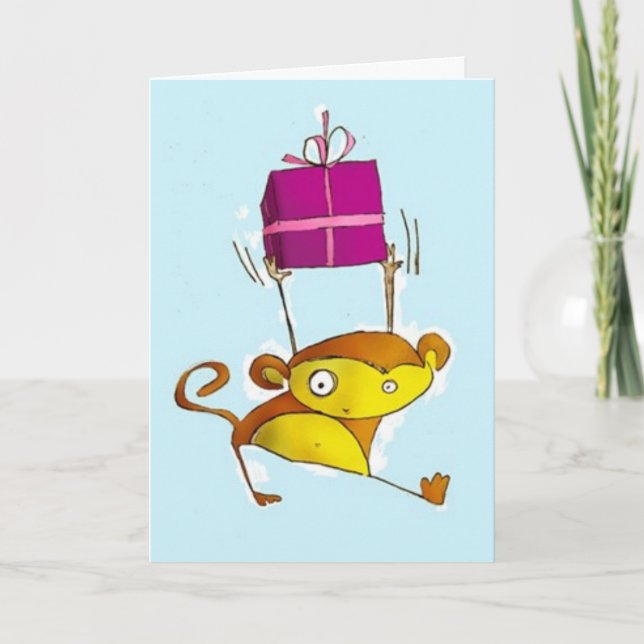 Monkey Birthday Card (Front)