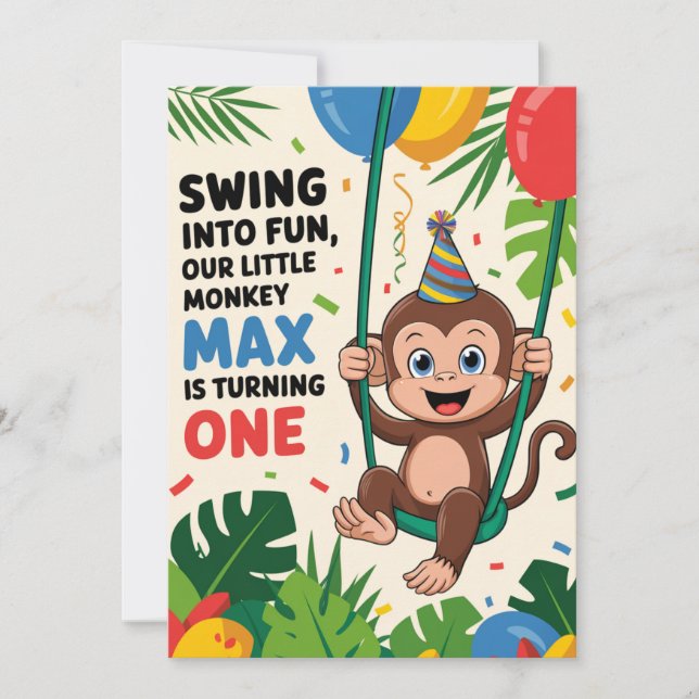 monkey birthday invitation (Front)