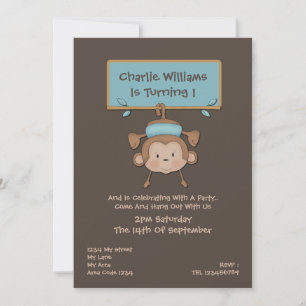 Monkey Birthday Party Invitation
