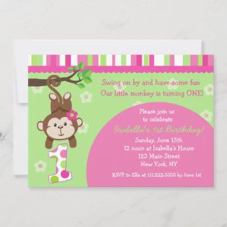 Monkey Birthday Party Invitations