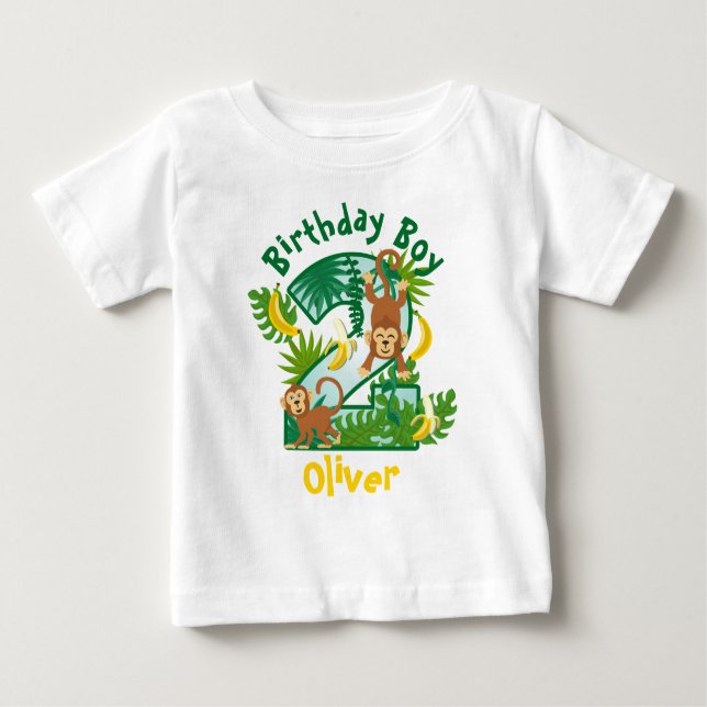 Monkey Birthday Shirt Second Monkey Birthday Boy (Front)