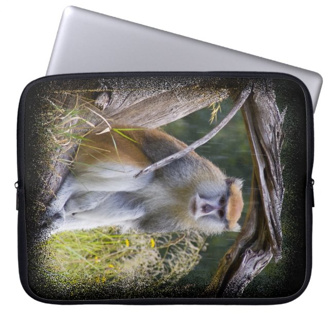 Monkey Black Edge Laptop Sleeve (Front)