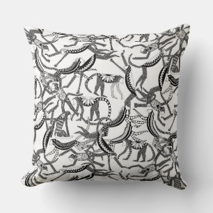 monkey black white cushion