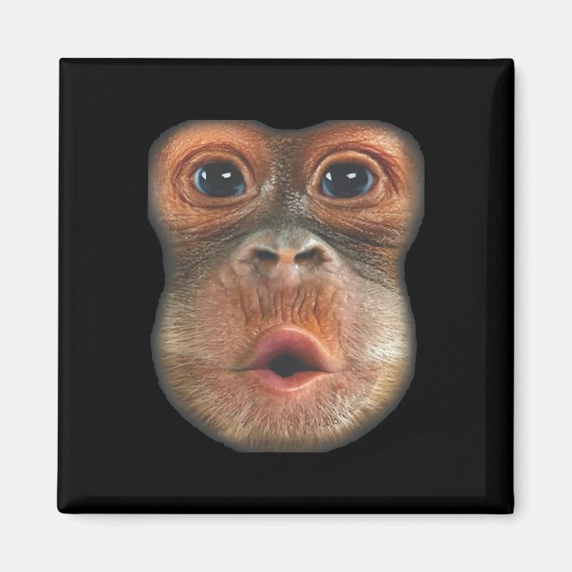 Monkey Blowing Stomach Face  Magnet (Front)