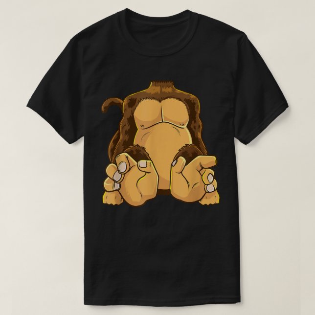 Monkey Body Costume Headless Chimpanzee Funny Ape T-Shirt (Design Front)