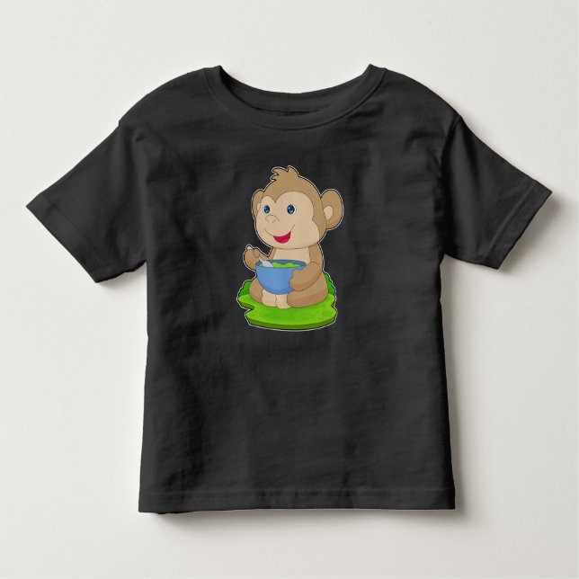 Monkey Bowl Food Toddler T-Shirt (Front)
