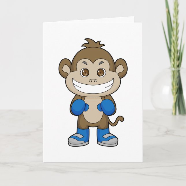 Monkey Boxing Boxer Boxing gloves Card (Front)