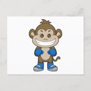 Monkey Boxing Boxer Boxing gloves Postcard