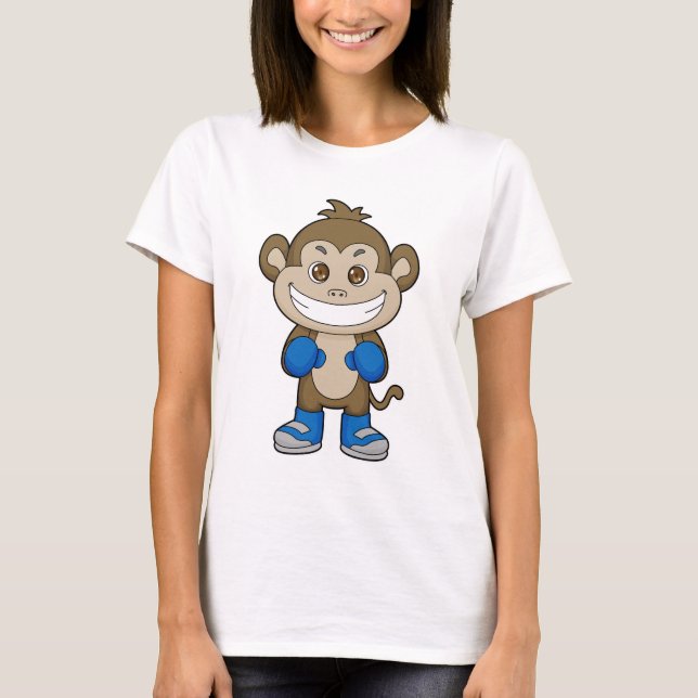 Monkey Boxing Boxer Boxing gloves T-Shirt (Front)