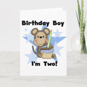 Monkey Boy 2nd Birthday Tshirts and Gifts Card
