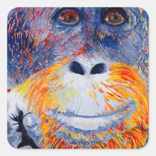 Monkey Boy Square Sticker