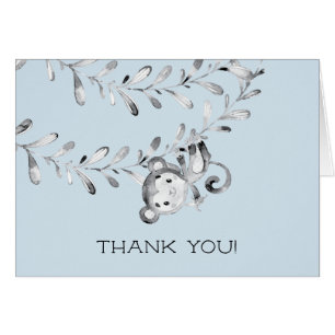 Monkey Boys Baby Shower Thank You Note