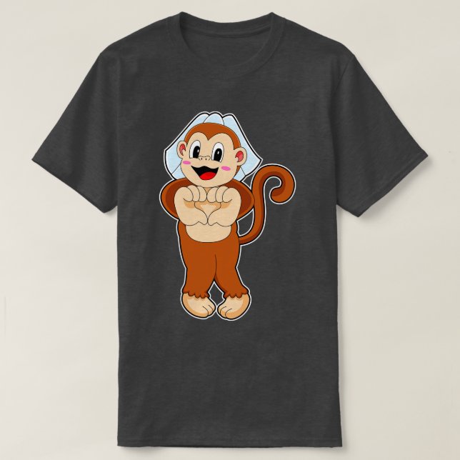 Monkey Bride Wedding T-Shirt (Design Front)