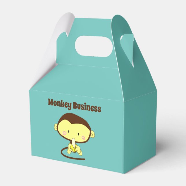 Monkey Business Funny Cartoon Monkey Design Favour Box (Front Side)