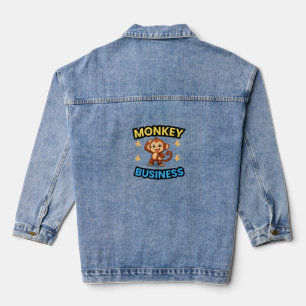 Monkey Business Funny Denim Jacket
