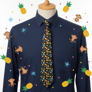 Monkey Business Pattern Tie