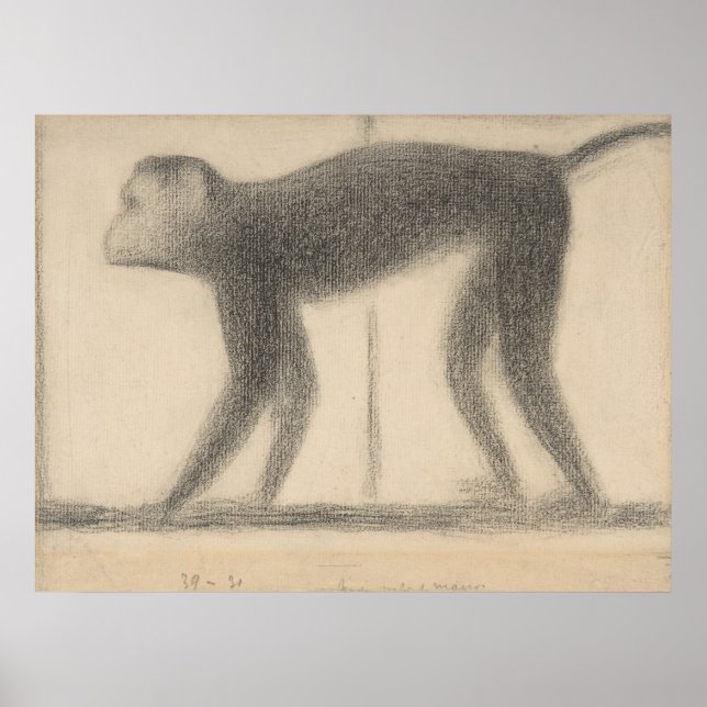 Monkey by Georges Seurat Poster (Front)