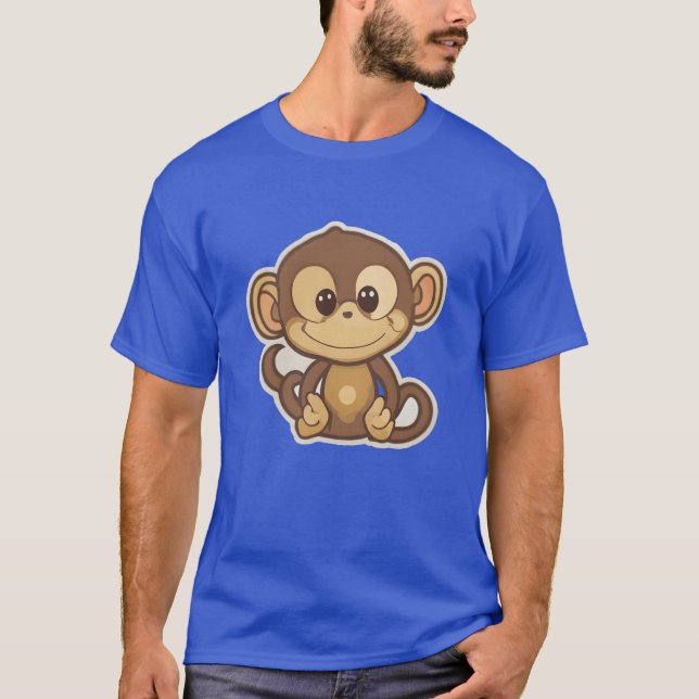 Monkey cartoon animal retro T-Shirt (Front)