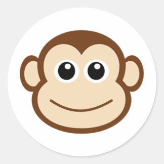 Monkey Cartoon Classic Round Sticker