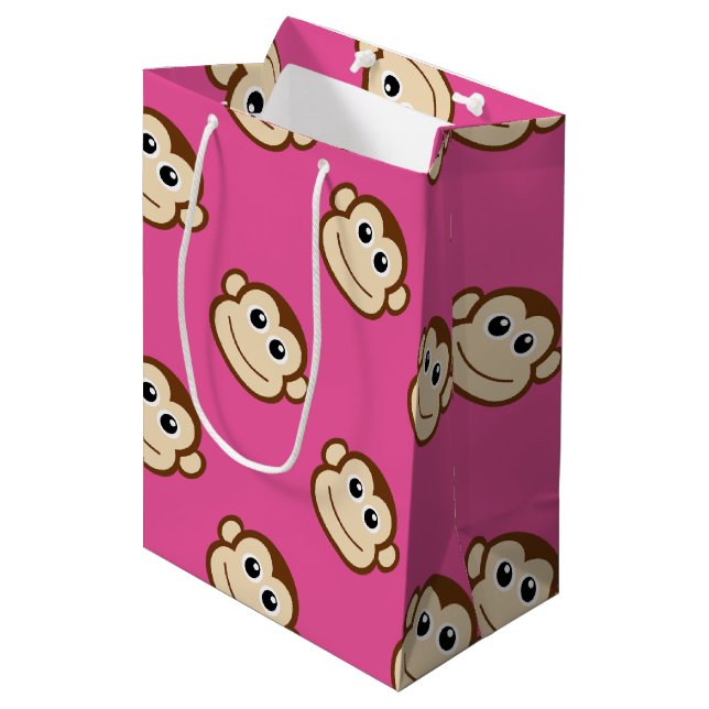 Monkey Cartoon Medium Gift Bag (Front Angled)