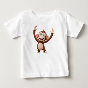 Monkey Character Celebrating Baby T-Shirt