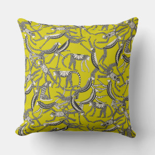 monkey chartreuse cushion