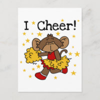 Monkey Cheerleader Red and Gold T-shirts and Gifts