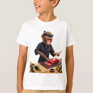Monkey Chef's Colourful Sushi Surprise with Yellow T-Shirt