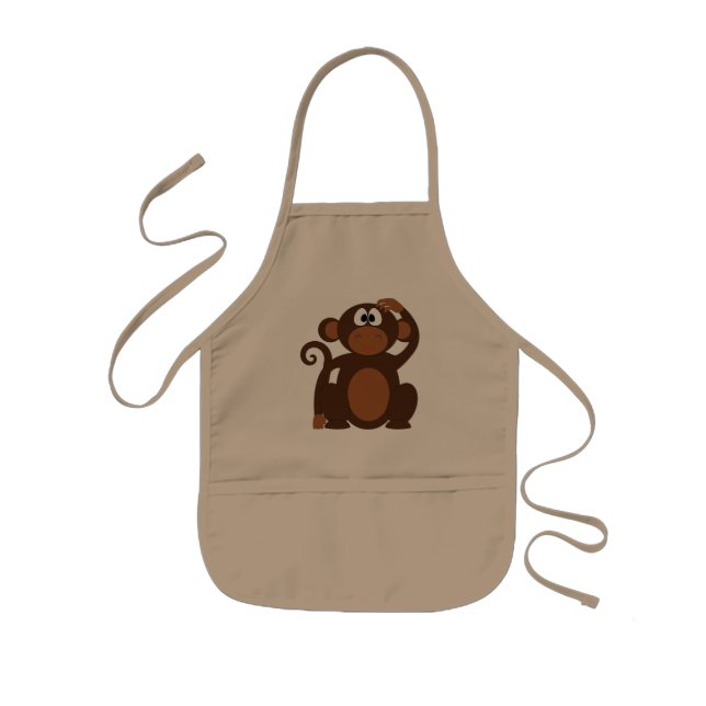 monkey-chimp-ape-chimpanzee-animal kids apron (Front)