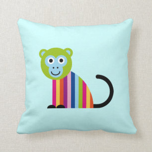 Monkey Chimp Cute Colourful Cartoon Animal Pillow