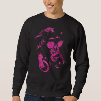 Monkey Chimp With Sunglasses And Headphones 3 Sweatshirt
