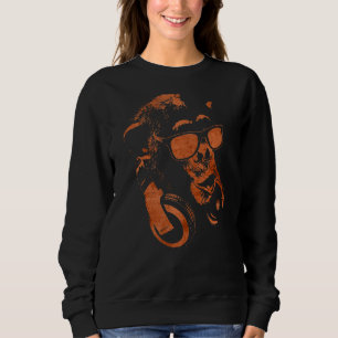 Monkey Chimp With Sunglasses And Headphones Sweatshirt