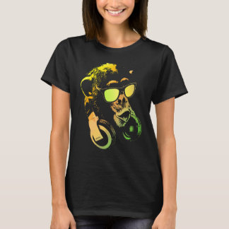 Monkey Chimp With Sunglasses And Headphones T-Shirt