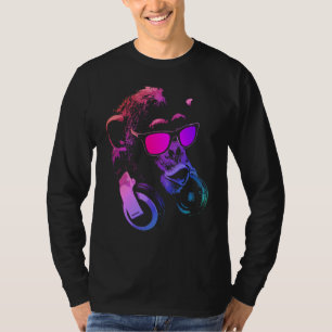 Monkey Chimp With Sunglasses And Headphones T-Shirt