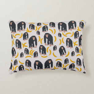 Monkey Chimpanzee & Banana Pattern  Decorative Cushion