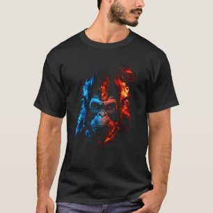 Monkey Chimpanzee Flames Cute Monkey Animal   1 T-Shirt