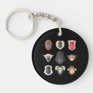 Monkey Chimpanzee Gorilla Spider Monkey Squirrel M Key Ring