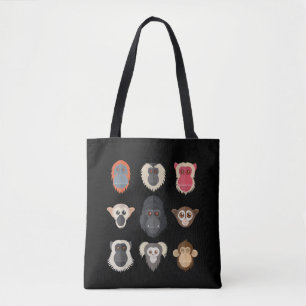 Monkey Chimpanzee Gorilla Spider Monkey Squirrel M Tote Bag