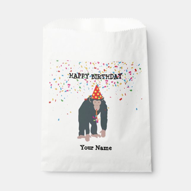 Monkey Chimpanzee Partying Animals Having a Party  Favour Bag (Front)