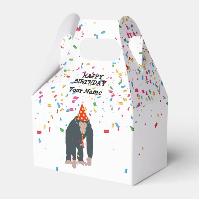 Monkey Chimpanzee Partying Animals Having a Party Favour Box (Front Side)